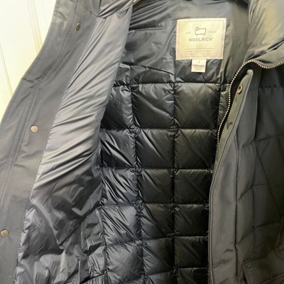 Blizzard Parka in Ramar Cloth with Square Quilting - Men - Blue - Picture 6 of 7